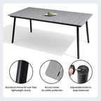 Ensemble de salle à manger d'extérieur 7 pièces : table en aluminium et chaises en rotin PE.