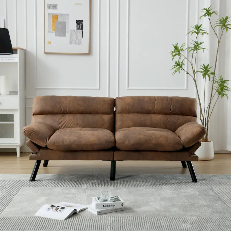 Canapé de salon avec coussin épais, canapé-lit, canapé convertible avec pieds en métal, mobilier de chambre