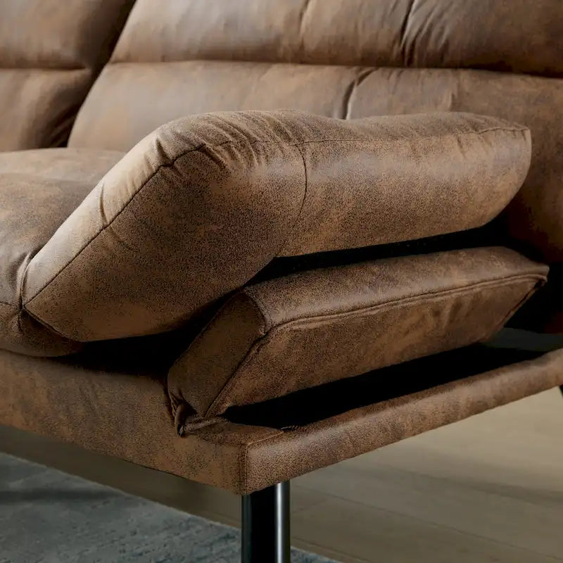 Canapé de salon avec coussin épais, canapé-lit, canapé convertible avec pieds en métal, mobilier de chambre