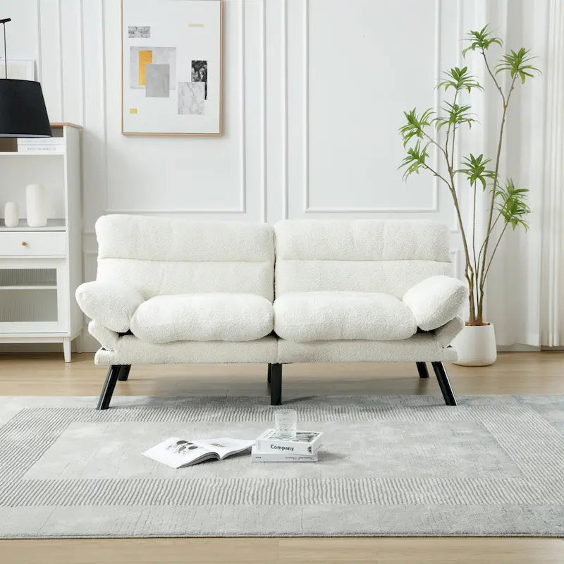 Canapé de salon avec coussin épais, canapé-lit, canapé convertible avec pieds en métal, mobilier de chambre