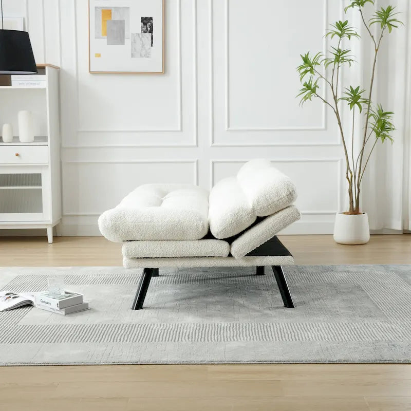Canapé de salon avec coussin épais, canapé-lit, canapé convertible avec pieds en métal, mobilier de chambre