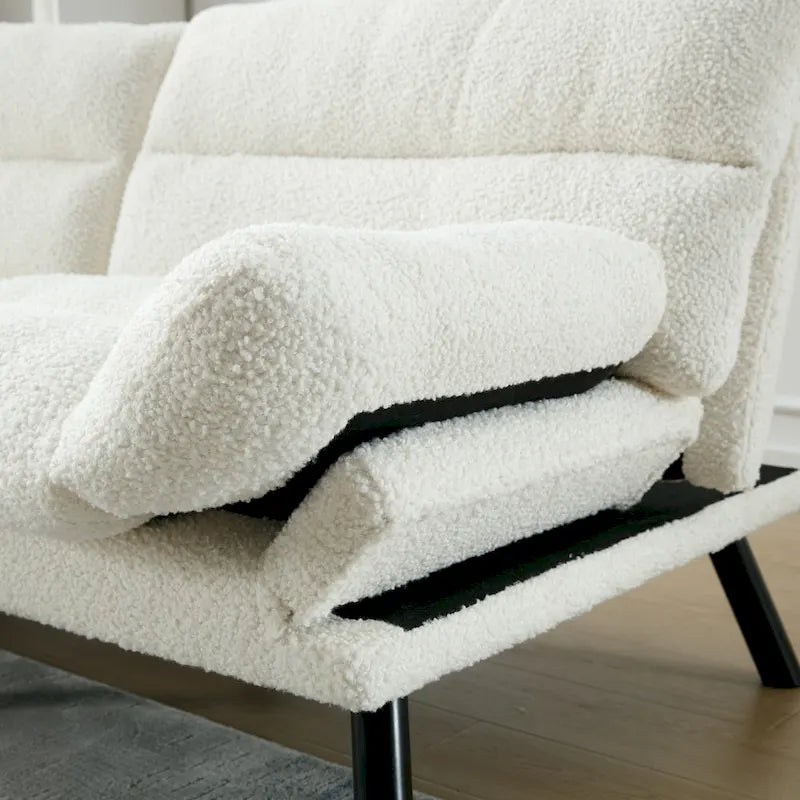 Canapé de salon avec coussin épais, canapé-lit, canapé convertible avec pieds en métal, mobilier de chambre