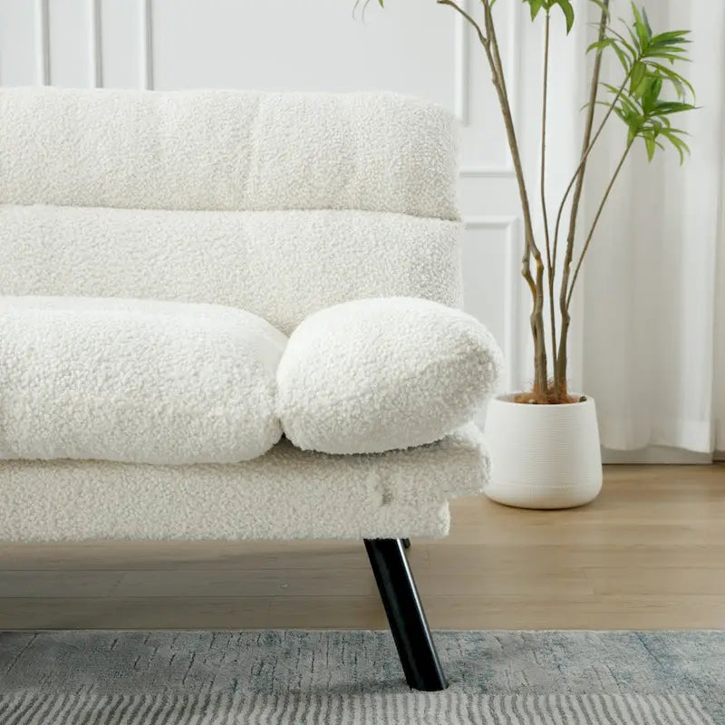 Canapé de salon avec coussin épais, canapé-lit, canapé convertible avec pieds en métal, mobilier de chambre
