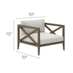 Ensemble de mobilier de jardin Northlake 3 pièces en bois de teck avec fauteuil et table d'appoint