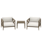 Ensemble de mobilier de jardin Northlake 3 pièces en bois de teck avec fauteuil et table d'appoint