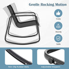 Ensemble de mobilier de patio Gymax 4 pièces avec fauteuil à bascule et 2 places