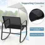 Ensemble de mobilier de patio Gymax 4 pièces avec fauteuil à bascule et 2 places