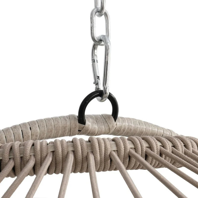Fauteuil suspendu en rotin tressé PE en forme d'œuf, idéal pour le jardin, la terrasse et la détente en extérieur - 72 cm (L) x 103 cm (P) x 56 cm (H)