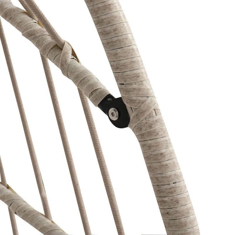 Fauteuil suspendu en rotin tressé PE en forme d'œuf, idéal pour le jardin, la terrasse et la détente en extérieur - 72 cm (L) x 103 cm (P) x 56 cm (H)