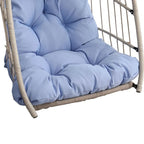 Fauteuil suspendu en rotin tressé PE en forme d'œuf, idéal pour le jardin, la terrasse et la détente en extérieur - 72 cm (L) x 103 cm (P) x 56 cm (H)