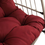 Fauteuil suspendu en rotin tressé PE en forme d'œuf, idéal pour le jardin, la terrasse et la détente en extérieur - 72 cm (L) x 103 cm (P) x 56 cm (H)