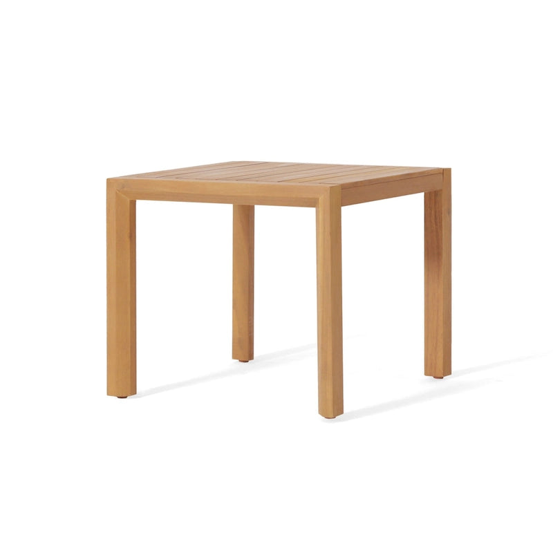 Ensemble table et chaises de jardin Liah, bois d'acacia brun, polyester crème