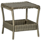 Ensemble de 3 fauteuils de jardin avec 1 table d'appoint, rotin noir et marron