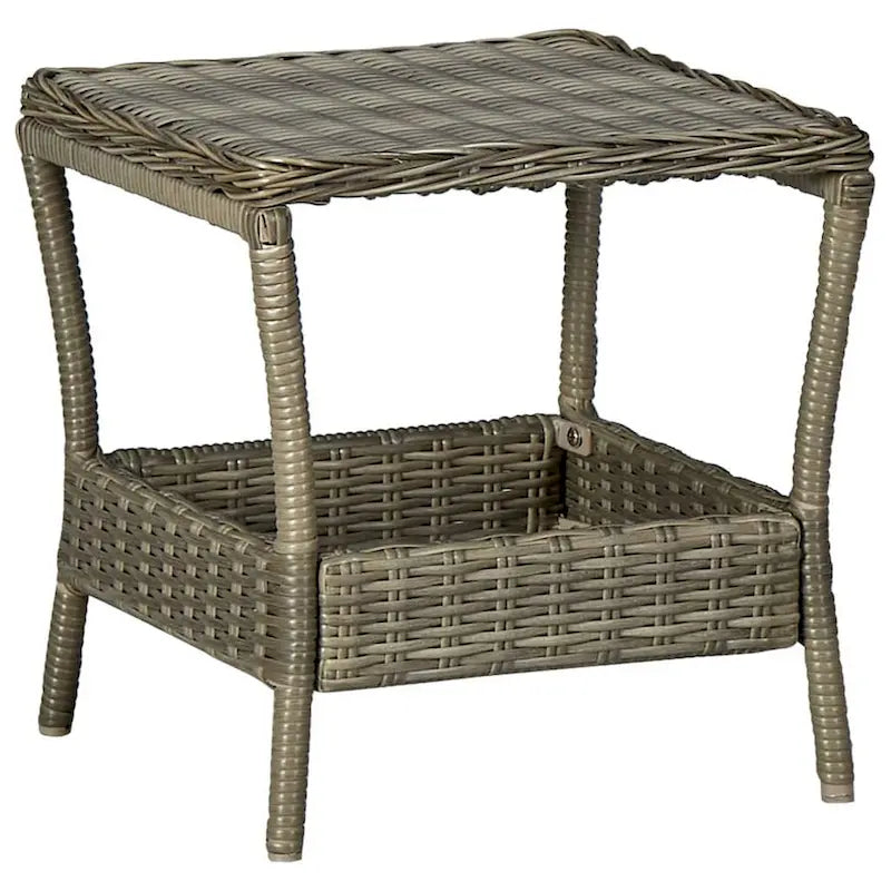 Ensemble de 3 fauteuils de jardin avec 1 table d'appoint, rotin noir et marron