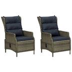 Ensemble de 3 fauteuils de jardin avec 1 table d'appoint, rotin noir et marron