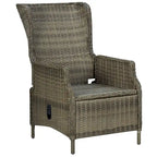 Ensemble de 3 fauteuils de jardin avec 1 table d'appoint, rotin noir et marron