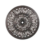 Table de salle à manger d'extérieur Shaili, ronde, 89 cm (35 pouces), en aluminium moulé couleur cuivre brillant