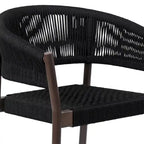 Ensemble de deux chaises de salle à manger d'extérieur en bois massif noir de 26 pouces
