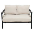 Ensemble de mobilier de jardin 4 pièces, ensemble de conversation pour patio résistant aux intempéries avec coussins résistants, canapé, fauteuil et table basse