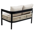 Ensemble de mobilier de jardin 4 pièces, ensemble de conversation pour patio résistant aux intempéries avec coussins résistants, canapé, fauteuil et table basse