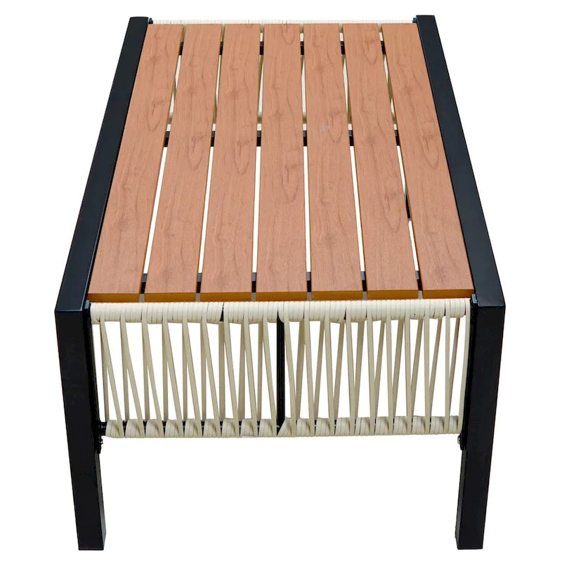 Ensemble de mobilier de jardin 4 pièces, ensemble de conversation pour patio résistant aux intempéries avec coussins résistants, canapé, fauteuil et table basse