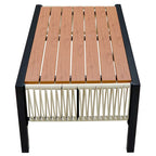 Ensemble de mobilier de jardin 4 pièces, ensemble de conversation pour patio résistant aux intempéries avec coussins résistants, canapé, fauteuil et table basse