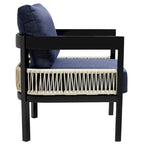 Ensemble de mobilier de jardin 4 pièces, ensemble de conversation pour patio résistant aux intempéries avec coussins résistants, canapé, fauteuil et table basse