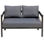 Ensemble de mobilier de jardin 4 pièces, ensemble de conversation pour patio résistant aux intempéries avec coussins résistants, canapé, fauteuil et table basse