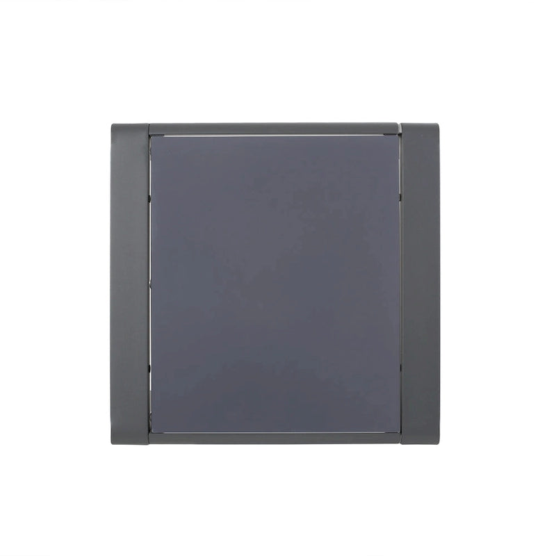 Table basse carrée de billard, table d'appoint d'extérieur, structure en aluminium, plateau en verre trempé dépoli