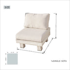 Ensemble de canapé de patio en aluminium 3 pièces avec table basse