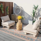 Ensemble de canapé de patio en aluminium 3 pièces avec table basse