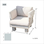 Ensemble de canapé de patio en aluminium 3 pièces avec table basse