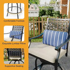 Ensemble de 2 tabourets de bar pivotants hauts d'extérieur, chaises de bar avec coussin d'assise pour terrasse et jardin.