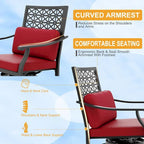 Ensemble de 2 tabourets de bar pivotants hauts d'extérieur, chaises de bar avec coussin d'assise pour terrasse et jardin.