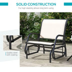 Fauteuil à bascule Outsunny avec tissu en maille respirante, accoudoirs incurvés et structure en acier, idéal pour le jardin, la piscine, la cour ou le balcon.
