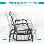 Fauteuil à bascule Outsunny avec tissu en maille respirante, accoudoirs incurvés et structure en acier, idéal pour le jardin, la piscine, la cour ou le balcon.