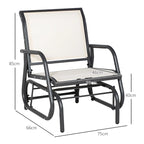 Fauteuil à bascule Outsunny avec tissu en maille respirante, accoudoirs incurvés et structure en acier, idéal pour le jardin, la piscine, la cour ou le balcon.