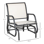 Fauteuil à bascule Outsunny avec tissu en maille respirante, accoudoirs incurvés et structure en acier, idéal pour le jardin, la piscine, la cour ou le balcon.