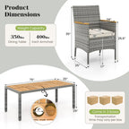 Ensemble de salle à manger d'extérieur Gymax 9 pièces en résine tressée PE, table et bois d'acacia