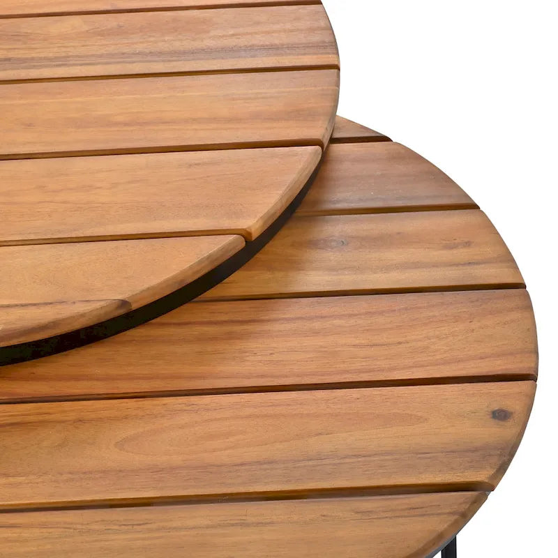 Ensemble de canapé d'angle d'extérieur 6 pièces avec tables basses gigognes