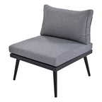 Ensemble de canapé d'angle d'extérieur 6 pièces avec tables basses gigognes