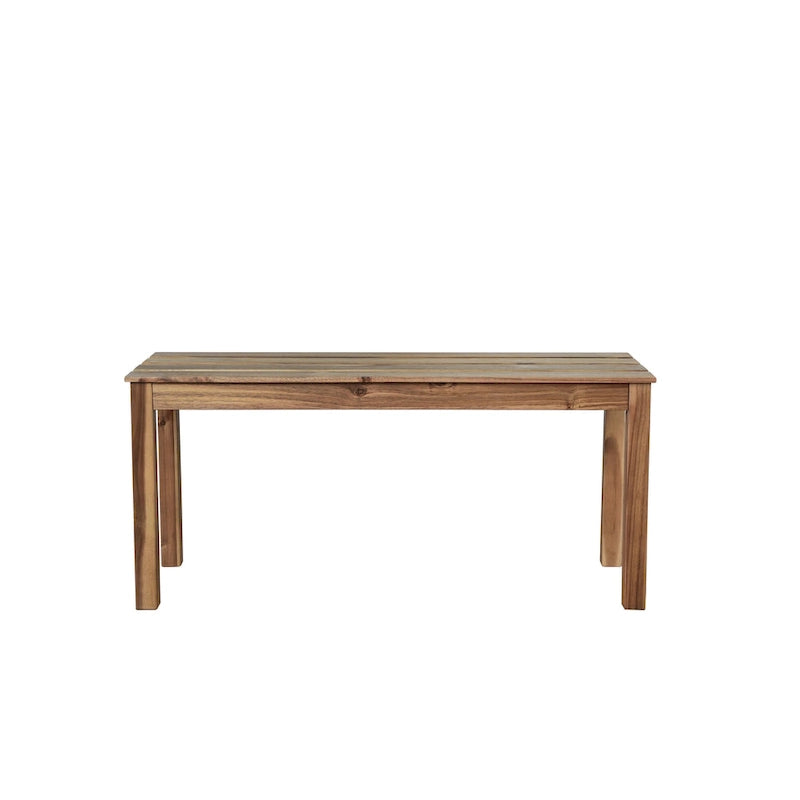 Ensemble table et chaises d'extérieur en bois d'acacia avec 4 chaises et un banc, mobilier de patio 6 pièces adapté aux patios 7 pièces