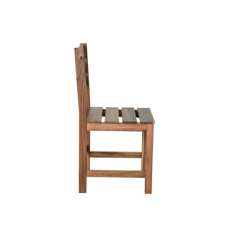 Ensemble table et chaises d'extérieur en bois d'acacia avec 4 chaises et un banc, mobilier de patio 6 pièces adapté aux patios 7 pièces