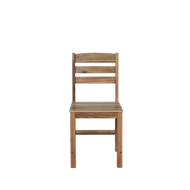 Ensemble table et chaises d'extérieur en bois d'acacia avec 4 chaises et un banc, mobilier de patio 6 pièces adapté aux patios 7 pièces
