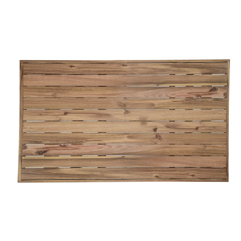 Ensemble table et chaises d'extérieur en bois d'acacia avec 4 chaises et un banc, mobilier de patio 6 pièces adapté aux patios 7 pièces
