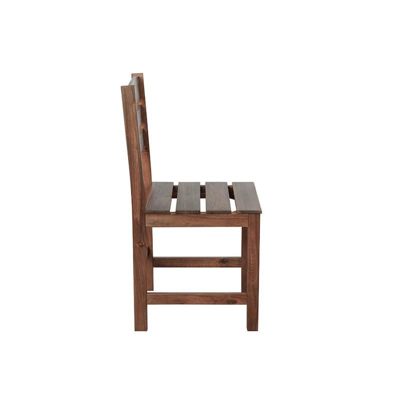 Ensemble table et chaises d'extérieur en bois d'acacia avec 4 chaises et un banc, mobilier de patio 6 pièces adapté aux patios 7 pièces