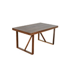 Ensemble table et chaises d'extérieur en bois d'acacia avec 4 chaises et un banc, mobilier de patio 6 pièces adapté aux patios 7 pièces