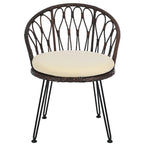 Ensemble de loisirs d'extérieur, composé de 2 chaises individuelles en rotin et d'une table ronde en verre, parfaitement adapté aux patios, balcons et cours.