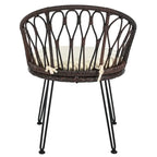 Ensemble de loisirs d'extérieur, composé de 2 chaises individuelles en rotin et d'une table ronde en verre, parfaitement adapté aux patios, balcons et cours.