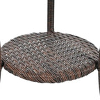 Ensemble de loisirs d'extérieur, composé de 2 chaises individuelles en rotin et d'une table ronde en verre, parfaitement adapté aux patios, balcons et cours.